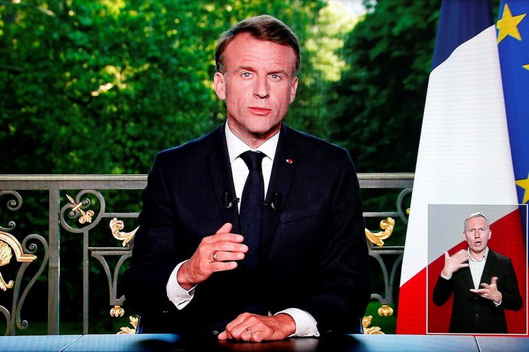 Emmanuel Macron erklärt im TV die Auflösung der Nationalversammlung